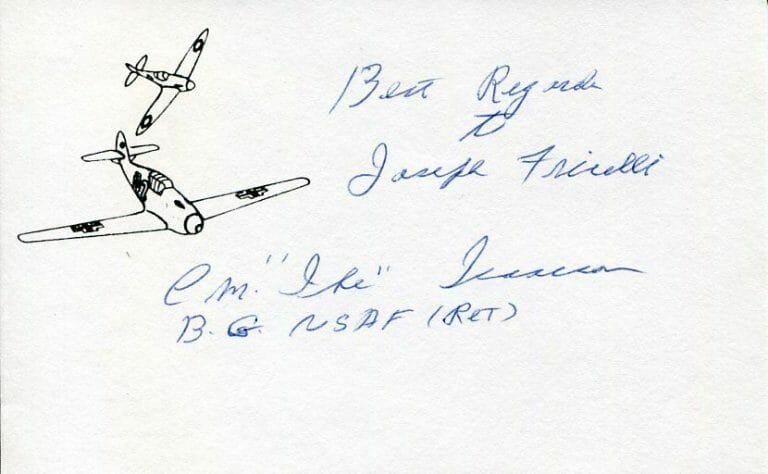 GENERAL CLAYTON ISAACSON USAAF WWII WAR FIGHTER PILOT ACE SIGNED AUTOGRAPH
 COLLECTIBLE MEMORABILIA