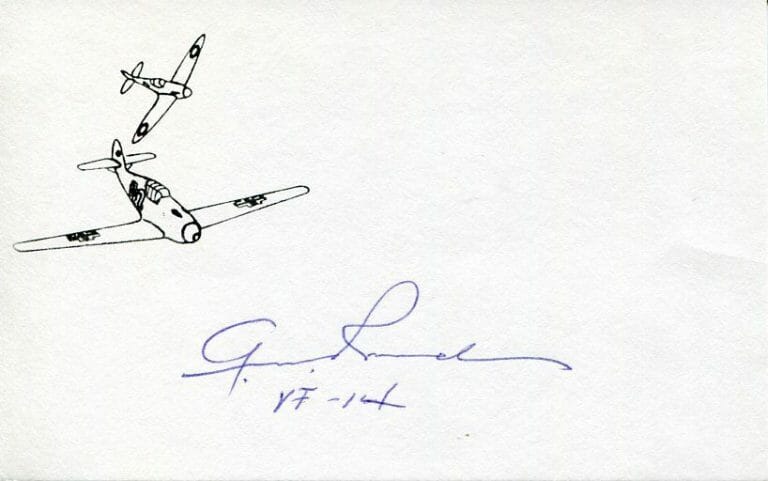 GLENN REVEL USN NAVY WWII WAR FIGHTER PILOT ACE VF-14 DFC SIGNED AUTOGRAPH
 COLLECTIBLE MEMORABILIA