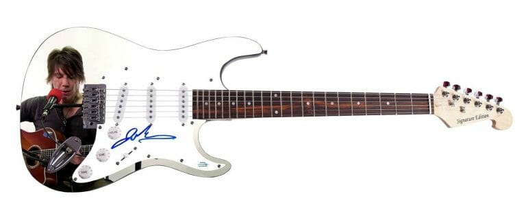 GOO GOO DOLLS JOHNNY RZEZNIK AUTOGRAPHED CUSTOM GRAPHICS PHOTO GUITAR ACOA
 COLLECTIBLE MEMORABILIA
