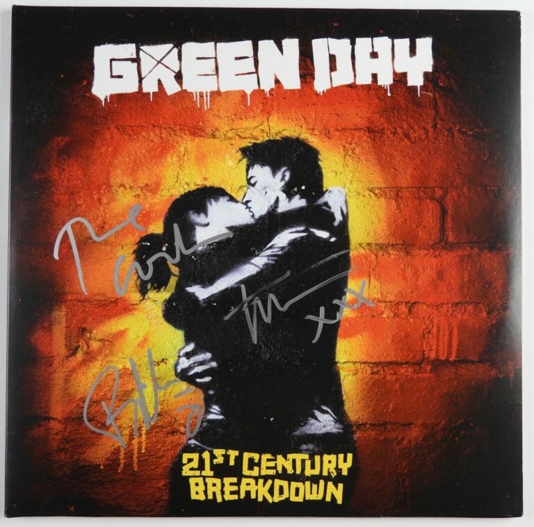 Billie Joe Armstrong, Mike Dirnt, & Tre Cool Signed Green Day Nimrod  Vinyl Record Album (JSA ALOA)