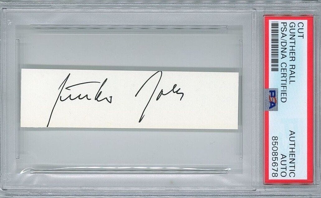 GUNTHER RALL SIGNED CUT SIGNATURE PSA DNA 85085678 (D) WWII ACE 275V ...