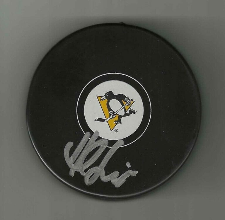 HAL GILL SIGNED PITTSBURGH PENGUINS PUCK
 COLLECTIBLE MEMORABILIA