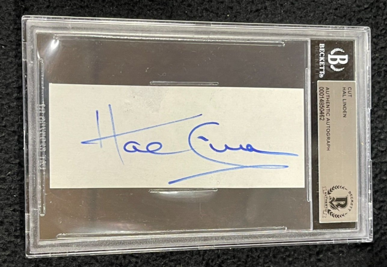 HAL LINDEN SIGNED CUT AUTOGRAPH BECKETT CERTIFIED BARNEY MILLER
 COLLECTIBLE MEMORABILIA