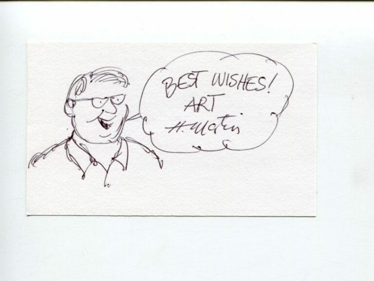 HENRY MARTIN THE NEW YORKER SATURDAY EVENING POST CARTOONIST SIGNED AUTOG SKETCH
 COLLECTIBLE MEMORABILIA