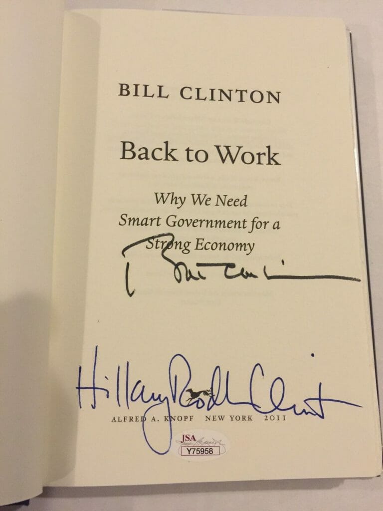 HILLARY CLINTON BILL CLINTON DUAL AUTOGRAPHED SIGNED BOOK JSA COA PRESIDENT
 COLLECTIBLE MEMORABILIA