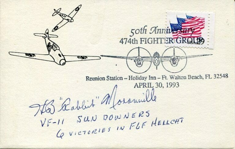 HORACE B. MORANVILLE WWII WAR US NAVY FIGHTER PILOT ACE HELLCAT SIGNED AUTOGRAPH
 COLLECTIBLE MEMORABILIA