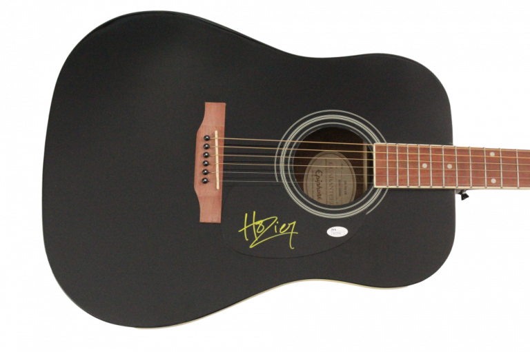 HOZIER SIGNED AUTOGRAPH FULL SIZE GIBSON EPIPHONE GUITAR – TAKE ME TO CHURCH JSA
 COLLECTIBLE MEMORABILIA