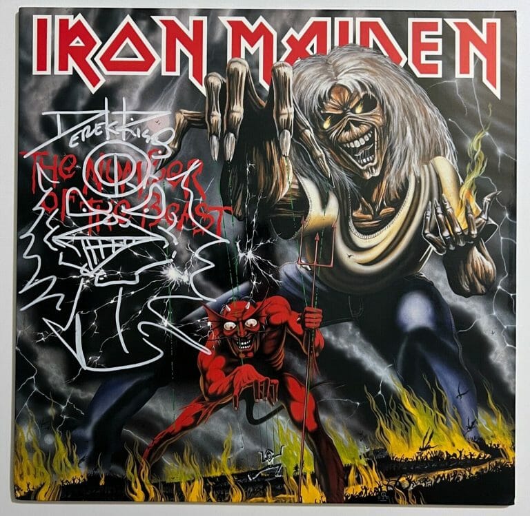 Iron Maiden Derek Riggs JSA Autograph Signed Album with Original Sketch ...