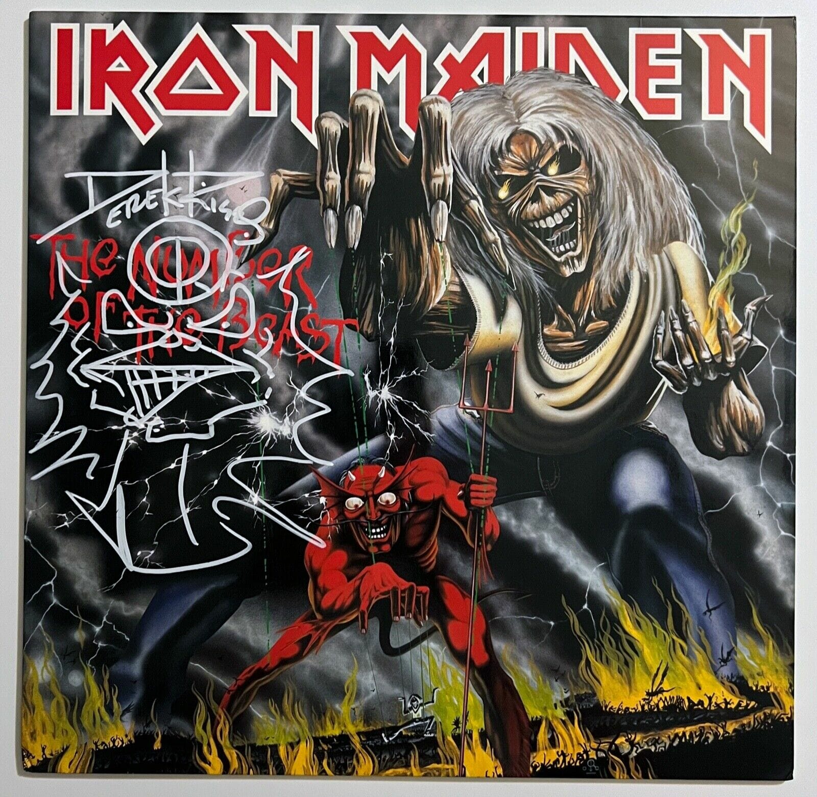 Iron Maiden Derek Riggs JSA Autograph Signed Album with Original Sketch ...