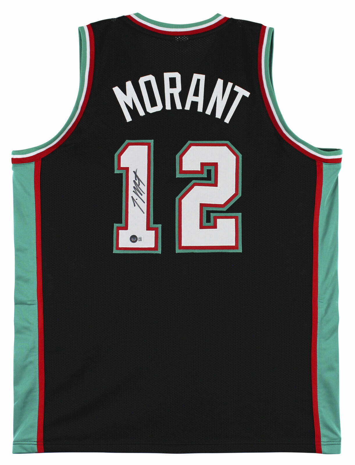 Ja Morant Signed Framed Custom White Pro-Style Basketball Jersey