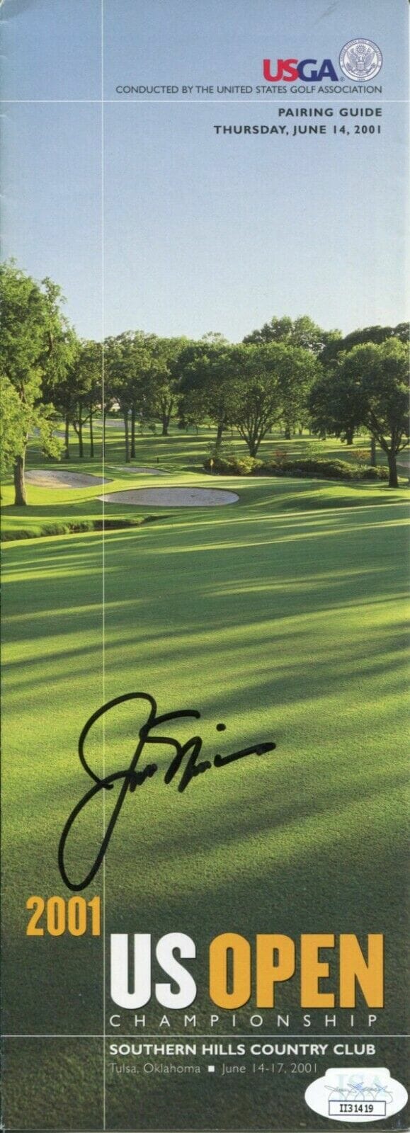 JACK NICKLAUS MASTERS CHAMP GOLF PGA US OPEN SIGNED AUTOGRAPH PAIRING SHEET JSA
 COLLECTIBLE MEMORABILIA