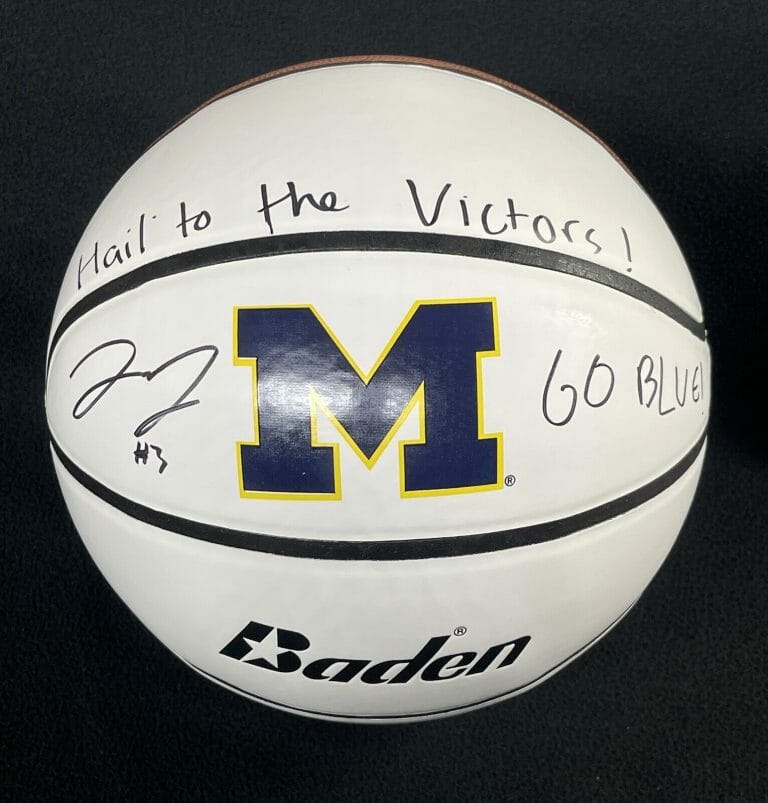 JAELIN LLEWELLYN SIGNED DOUBLE INSCRIBED MICHIGAN WOLVERINES BASKETBALL JSA COA
 COLLECTIBLE MEMORABILIA