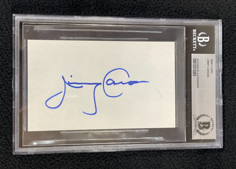 JIMMY CARSON SIGNED DETROIT RED WINGS 3×5 INDEX CARD BECKETT CERTIFIED OILERS
 COLLECTIBLE MEMORABILIA