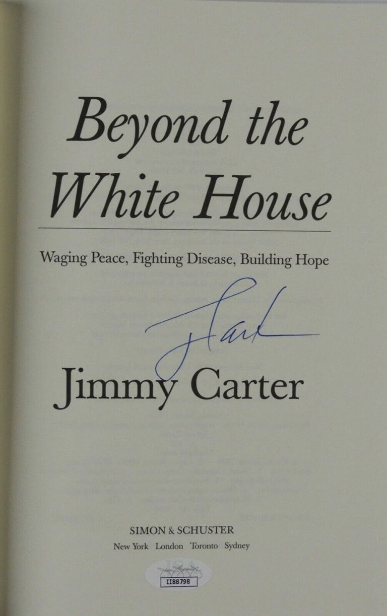 JIMMY CARTER JSA SIGNED AUTOGRAPH BOOK BEYOND THE WHITE HOUSE FIRST EDITION
 COLLECTIBLE MEMORABILIA