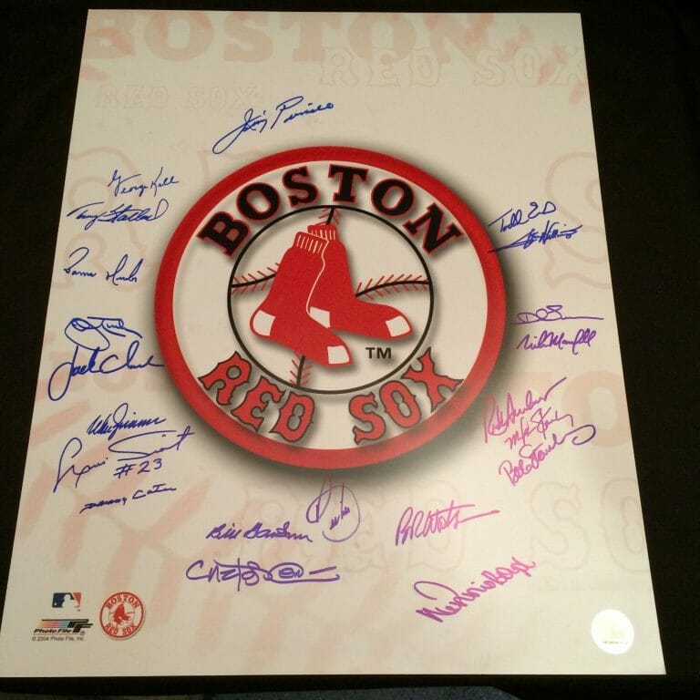 JIMMY PIERSALL GEORGE KELL DON ZIMMER +18 BOSTON RED SOX SIGNED AUTOGRAPH 16×20
 COLLECTIBLE MEMORABILIA