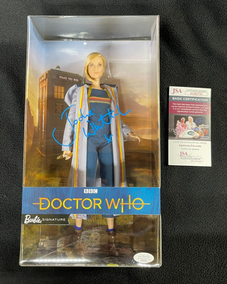 JODIE WHITTAKER SIGNED DOCTOR WHO THIRTEENTH DOCTOR BARBIE DOLL JSA COA 13TH
 COLLECTIBLE MEMORABILIA