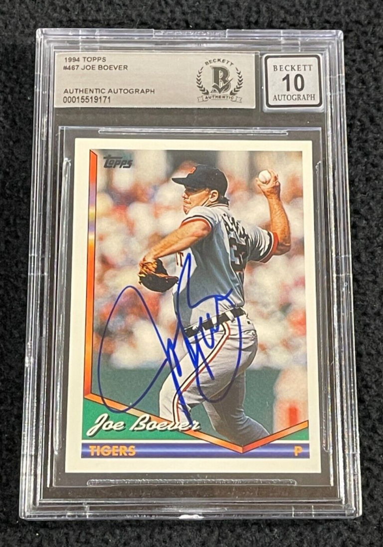 JOE BOEVER SIGNED 1994 TOPPS CARD #467 BAS CERTIFIED AUTO GRADE 10 TIGERS
 COLLECTIBLE MEMORABILIA