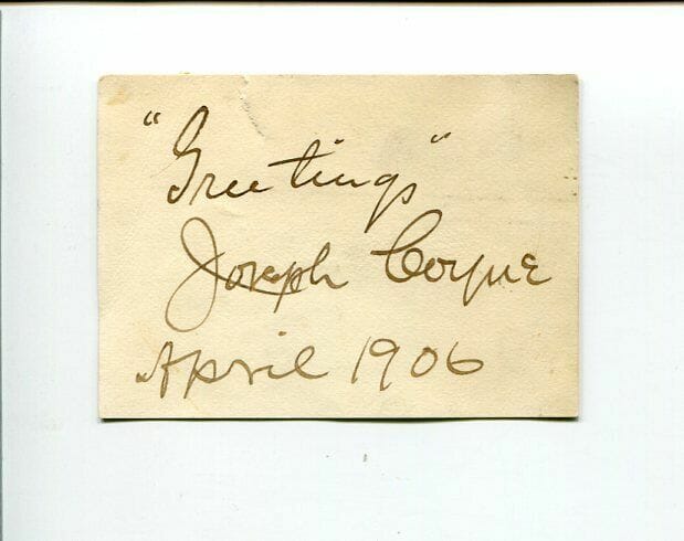 JOE JOSEPH COYNE THE MERRY WIDOW VAUDEVILLIAN COMEDY ACTOR SIGNED AUTOGRAPH
 COLLECTIBLE MEMORABILIA