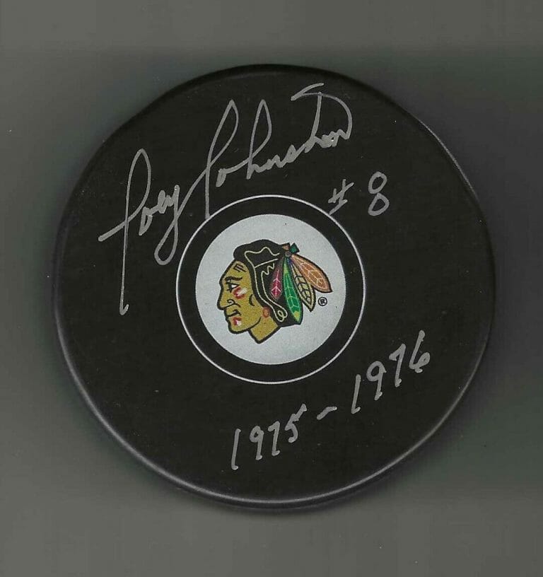 JOEY JOHNSTON SIGNED CHICAGO BLACKHAWKS PUCK
 COLLECTIBLE MEMORABILIA
