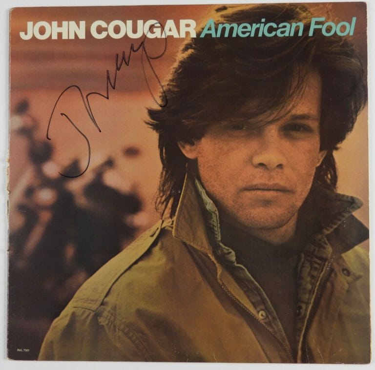 John Cougar Mellencamp signed American Fool album vinyl record proof Beckett COA STAR John Cougar Mellencamp signed American Fool album vinyl record proof Beckett COA STAR