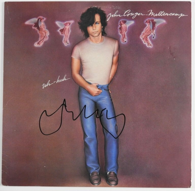 JOHN COUGAR MELLENCAMP JSA SIGNED AUTOGRAPH ALBUM VINYL RECORD LP UH-HUH
 COLLECTIBLE MEMORABILIA