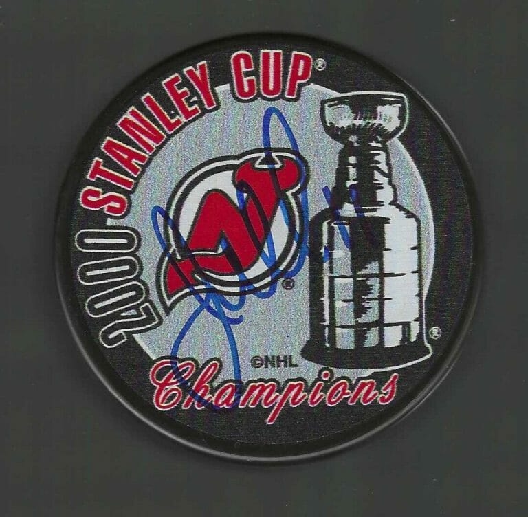 JOHN MADDEN SIGNED NEW JERSEY DEVILS 2000 STANLEY CUP CHAMPIONS PUCK
 COLLECTIBLE MEMORABILIA