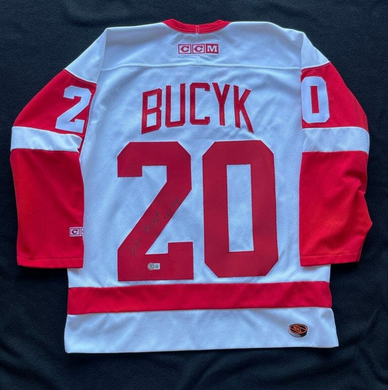 JOHNNY BUCYK SIGNED DETROIT RED WINGS CCM JERSEY BAS COA
 COLLECTIBLE MEMORABILIA