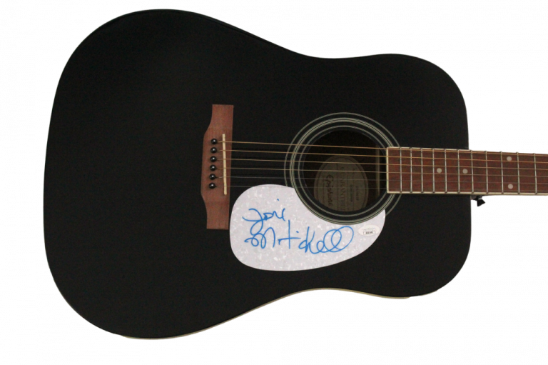 JONI MITCHELL SIGNED AUTOGRAPH FULL SIZE GIBSON EPIPHONE GUITAR – RARE! JSA COA
COLLECTIBLE MEMORABILIA
