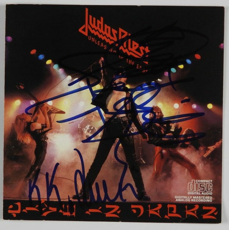 JUDAS PRIEST BAND SIGNED AUTOGRAPH JSA LIVE IN JAPAN CD ROB HALFORD +
 COLLECTIBLE MEMORABILIA