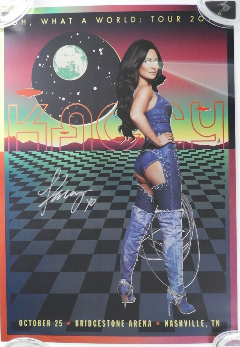 KACEY MUSGRAVES SIGNED AUTOGRAPH OH WHAT A NIGHT TOUR POSTER LITHOGRAPH
 COLLECTIBLE MEMORABILIA