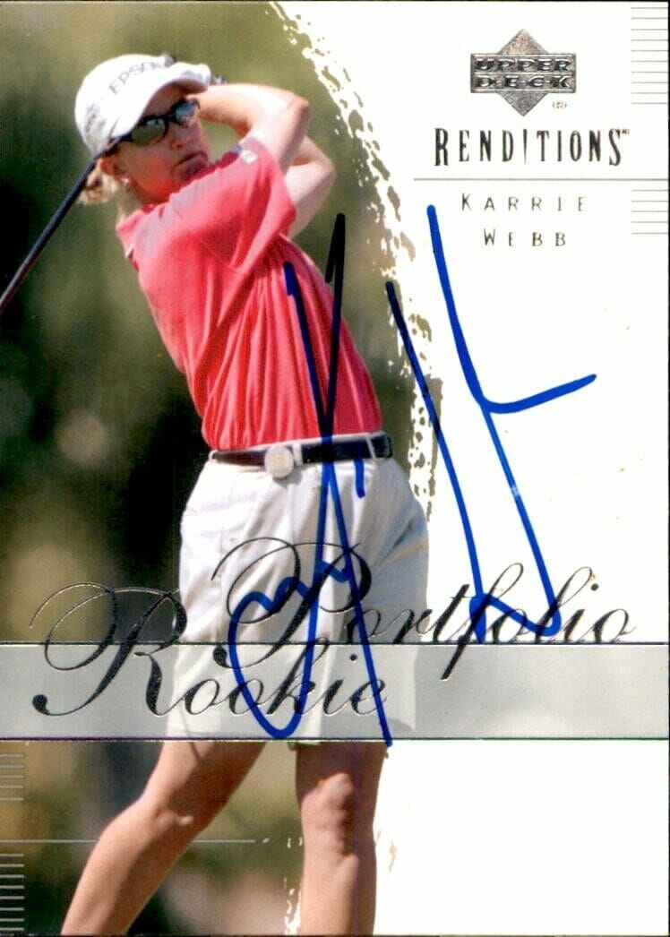KARRIE WEBB SIGNED 2003 UPPER DECK RENDITIONS GOLF CARD #54 LPGA
 COLLECTIBLE MEMORABILIA
