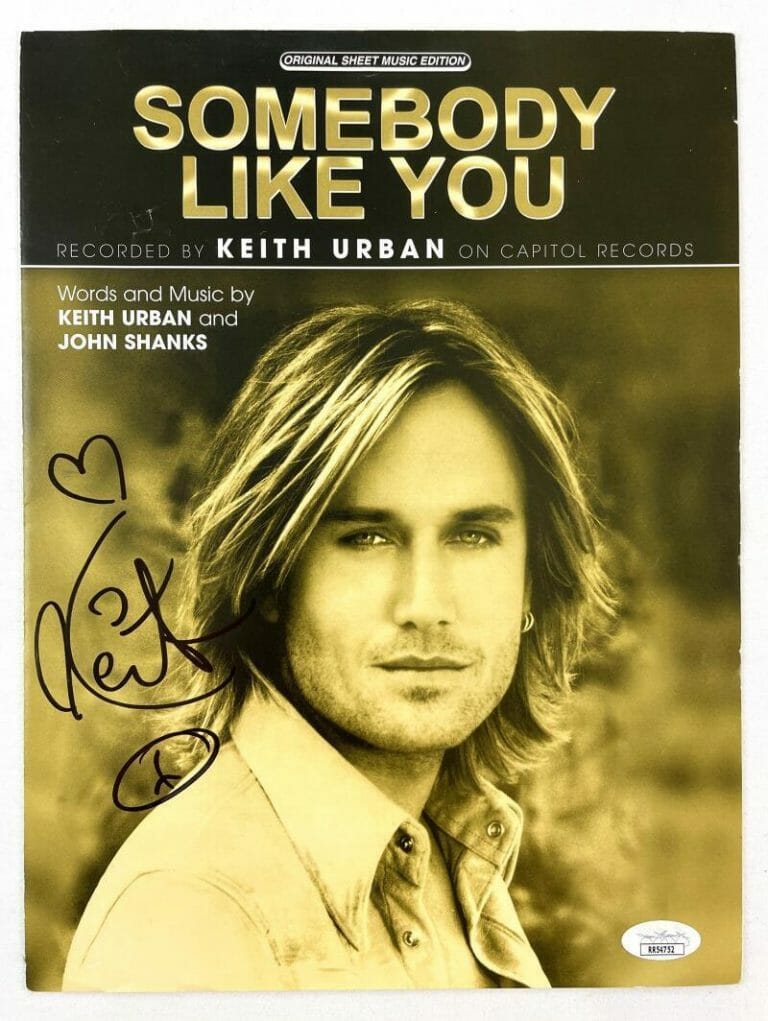KEITH URBAN SIGNED AUTOGRAPH SOMEBODY LIKE YOU SHEET MUSIC BOOKLET W/ JSA COA
 COLLECTIBLE MEMORABILIA