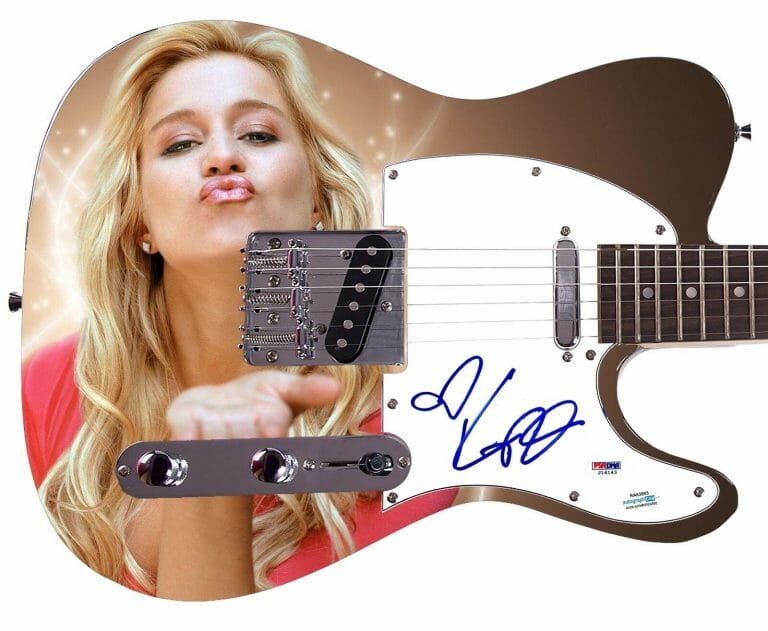 KELLIE PICKLER AUTOGRAPHED CUSTOM 1/1 GRAPHICS PHOTO GUITAR ACOA
 COLLECTIBLE MEMORABILIA