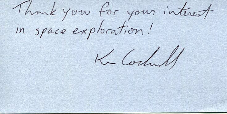 KENNETH COCKRELL NASA CHIEF OF THE ASTRONAUT OFFICE STS PILOT SIGNED AUTOGRAPH
 COLLECTIBLE MEMORABILIA