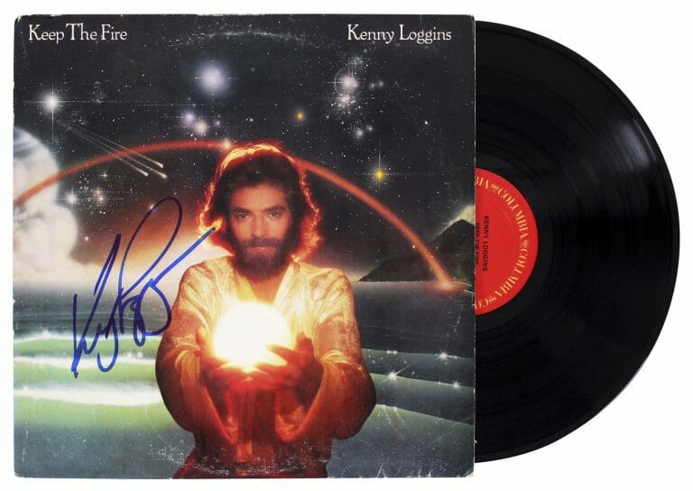 KENNY LOGGINS AUTHENTIC SIGNED KEEP THE FIRE ALBUM COVER W/ VINYL BAS #Z00970
 COLLECTIBLE MEMORABILIA