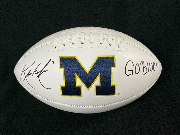 KHALEKE HUDSON SIGNED & INSCRIBED “GO BLUE” MICHIGAN WOLVERINES FOOTBALL JSA COA
 COLLECTIBLE MEMORABILIA