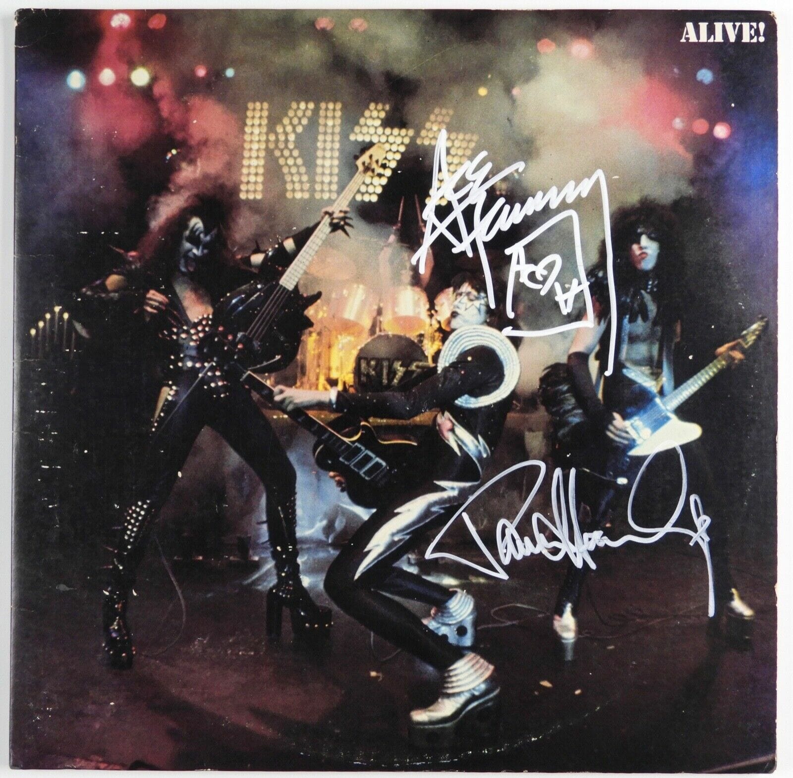 KISS JSA Paul Stanley Ace Frehley Autograph Signed Record Album Alive ...