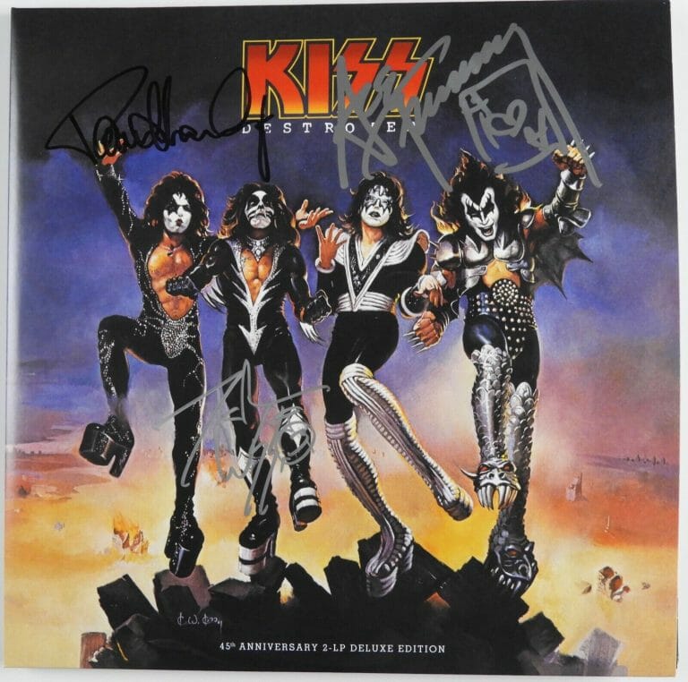 KISS JSA PAUL STANLEY PETER CRISS ACE AUTOGRAPH SIGNED RECORD ALBUM DESTROYER
 COLLECTIBLE MEMORABILIA