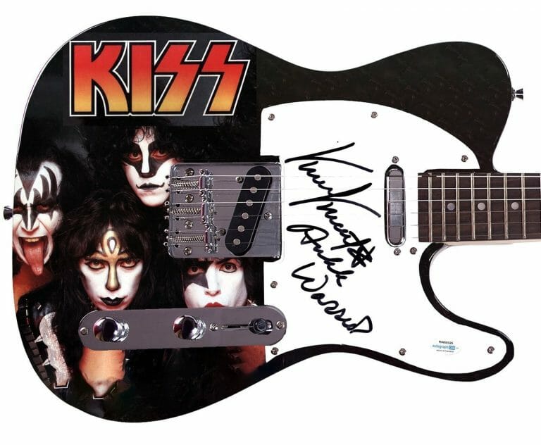 KISS VINNIE VINCENT AUTOGRAPHED CUSTOM GRAPHICS PHOTO GUITAR ACOA WITNESS ITP
 COLLECTIBLE MEMORABILIA