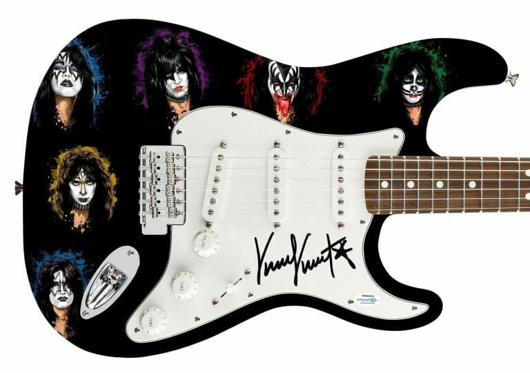 KISS VINNIE VINCENT AUTOGRAPHED SIGNED PHOTO GRAPHICS GUITAR ACOA WITNESS ITP JS
 COLLECTIBLE MEMORABILIA