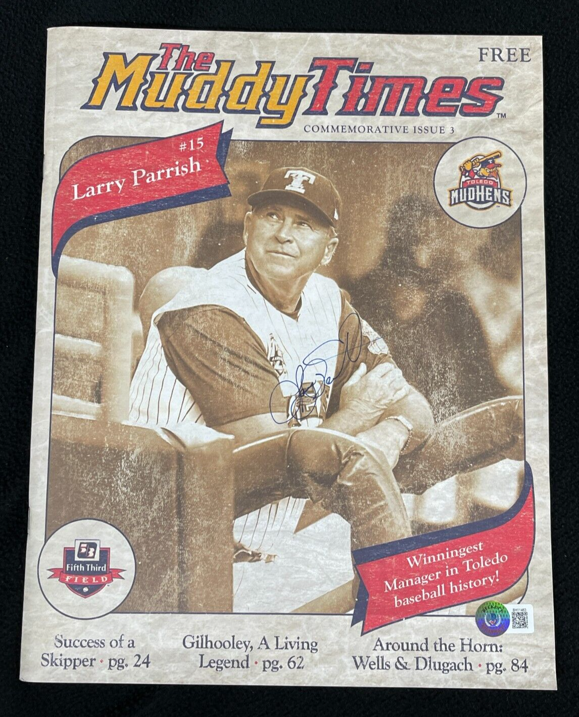 Larry Parrish Signed Toledo Mud Hens Muddy Times Magazine Detroit Tigers BAS COA
Opens in a new window or tab