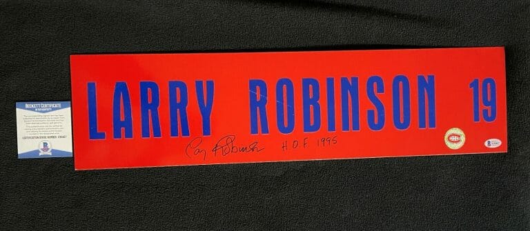 LARRY ROBINSON SIGNED 6×24 MONTREAL CANADIENS CUSTOM STREET SIGN BECKETT COA
 COLLECTIBLE MEMORABILIA