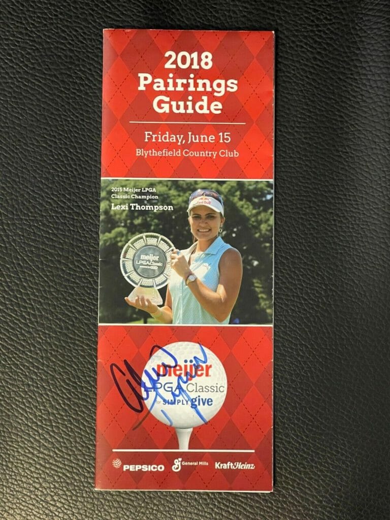 Lexi Thompson Signed 2018 Meijer LPGA Classic Pairings Guide Opens in a