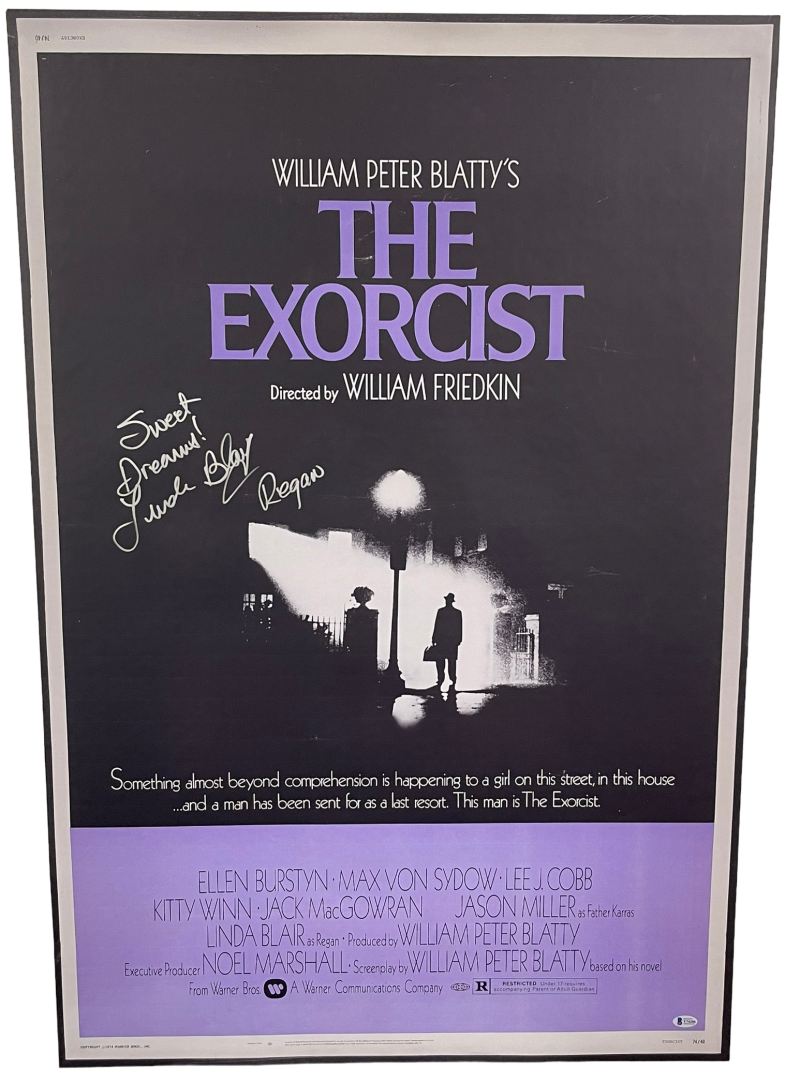 LINDA BLAIR THE EXORCIST REGAN SIGNED FULL SIZE MOVIE POSTER AUTOGRAPH ...