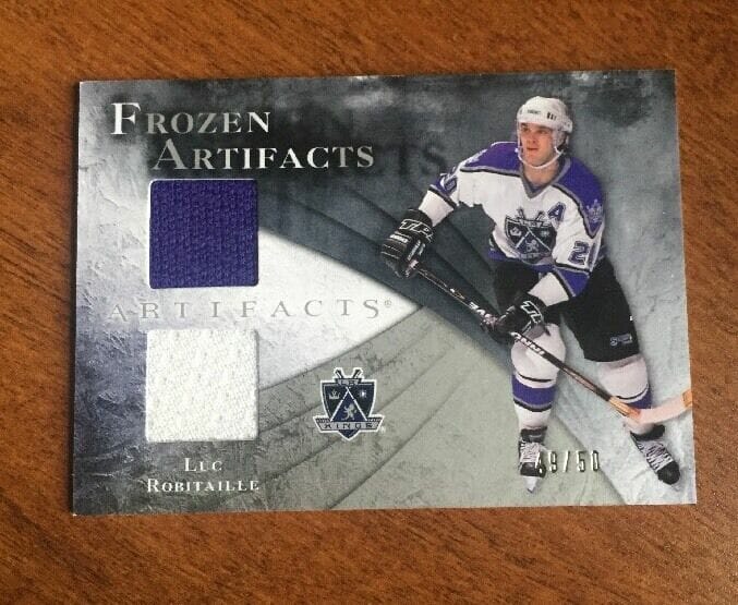 LUC ROBITAILLE 2010-11 UD FROZEN ARTIFACTS DUAL GAME WORN JERSEYS #ED /50
 COLLECTIBLE MEMORABILIA