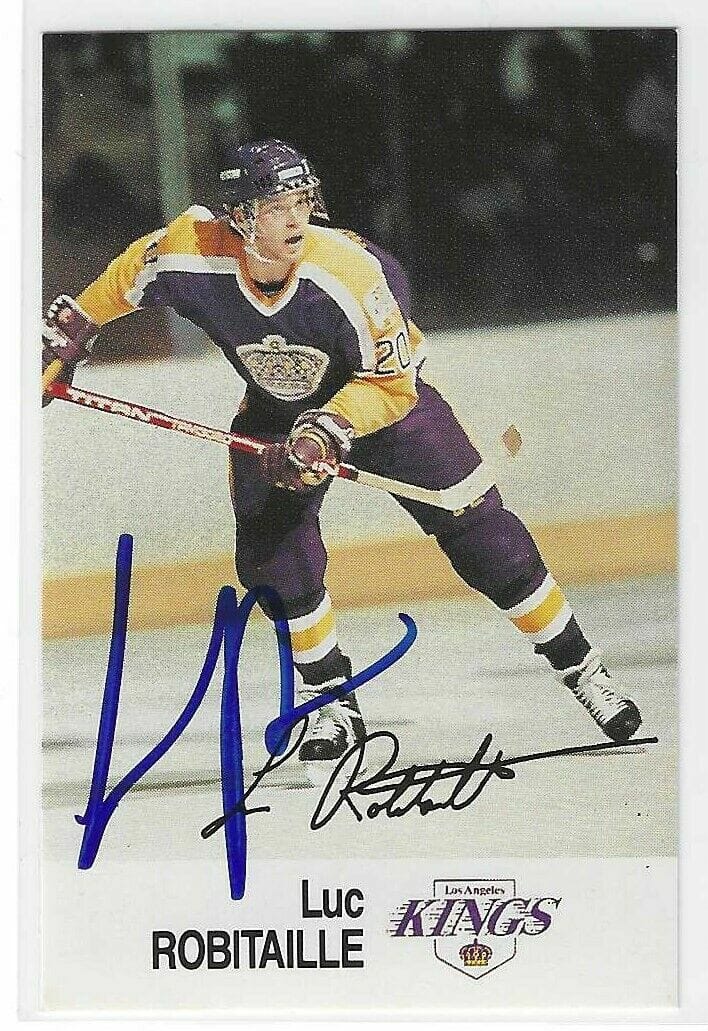 LUC ROBITIALLE SIGNED 1988/89 ESSO ALL-STAR COLLECTION CARD LOS ANGELES KINGS
 COLLECTIBLE MEMORABILIA