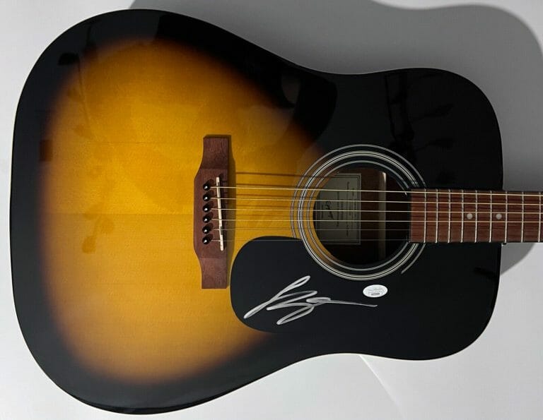 LUKE BRYAN SIGNED GUITAR JSA AUTOGRAPH EPIPHONE ACOUSTIC
 COLLECTIBLE MEMORABILIA