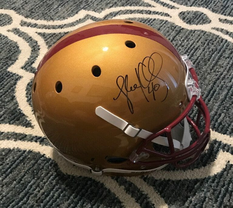 LUKE KUECHLY AUTOGRAPHED BOSTON COLLEGE FULL SIZE REP HELMET – JSA WITNESS COA
 COLLECTIBLE MEMORABILIA