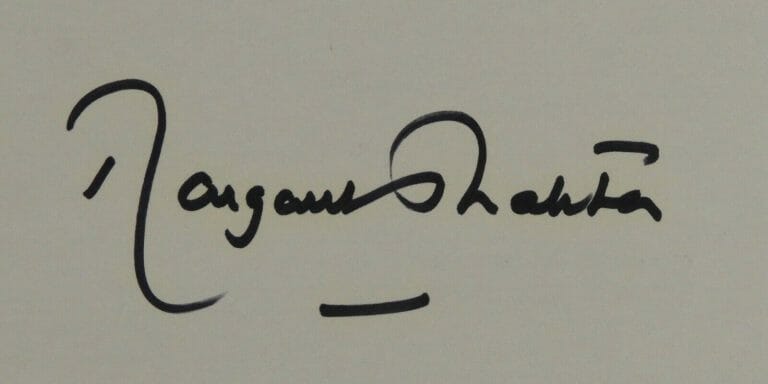 MARGARET THATCHER JSA COA SIGNED AUTOGRAPH CUT
 COLLECTIBLE MEMORABILIA