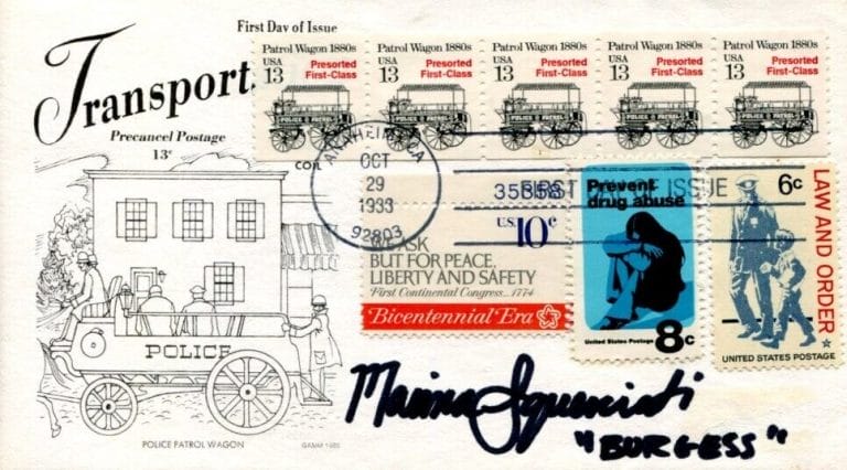 MARINA SQUERCIATI CHICAGO P.D. CHICAGO FIRE KIM BURGESS SIGNED AUTOGRAPH FDC
 COLLECTIBLE MEMORABILIA